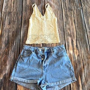 Brandy Melville Mid-Waist Jean Shorts